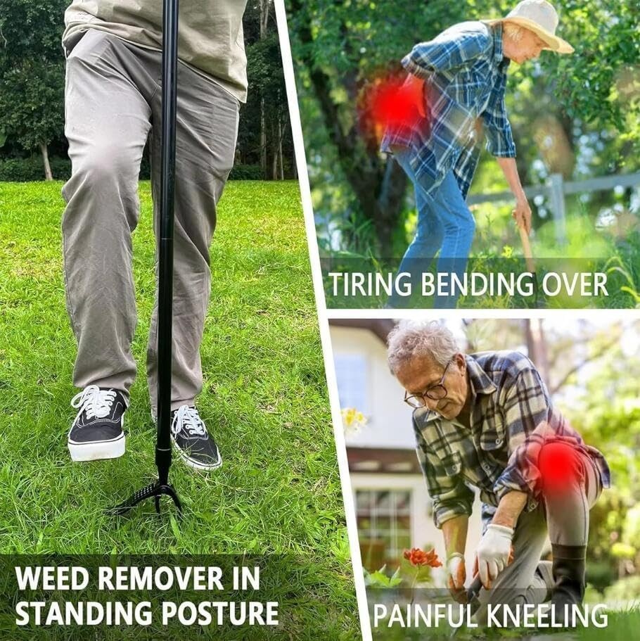 Weeder Puller Stand Up Weed Tool with Handle Garden Outdoor Root Remover Killer