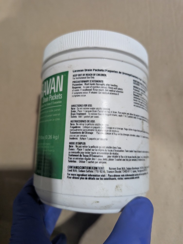 Caravan Drain Packets 36 Pack 2 Containers