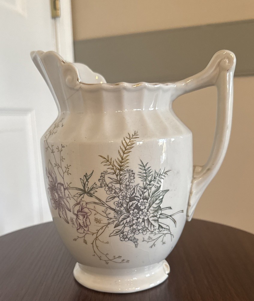 Vintage White Dakota Pottery Pitcher