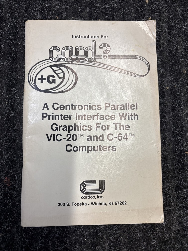 Card? Centronics Parallel Interface For Commodore 64 128 VIC 20 - Manual Only