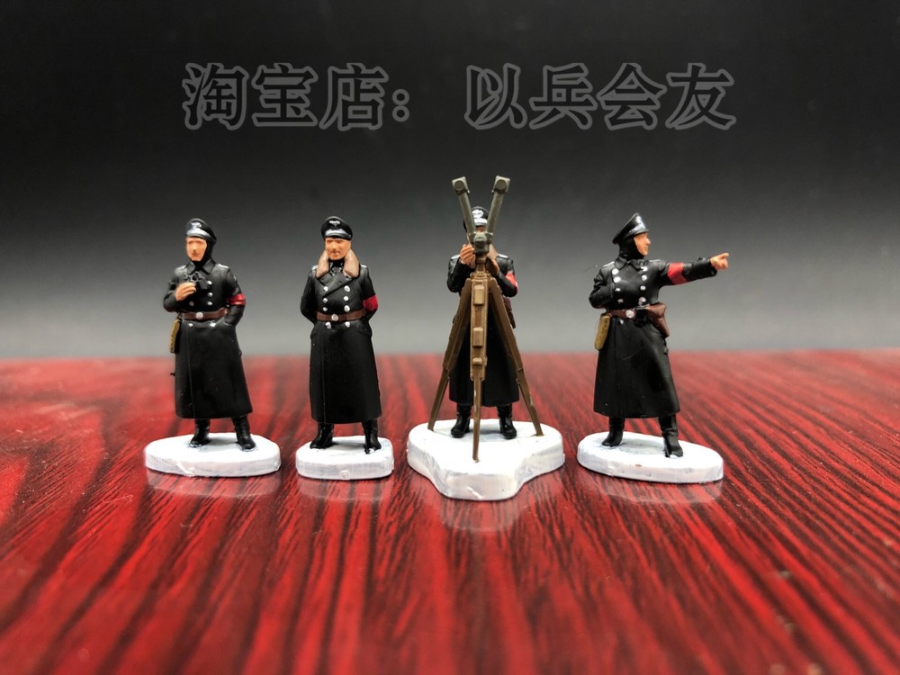 1/72 WWII German Army Command  4PCS Soldiers Painted Model