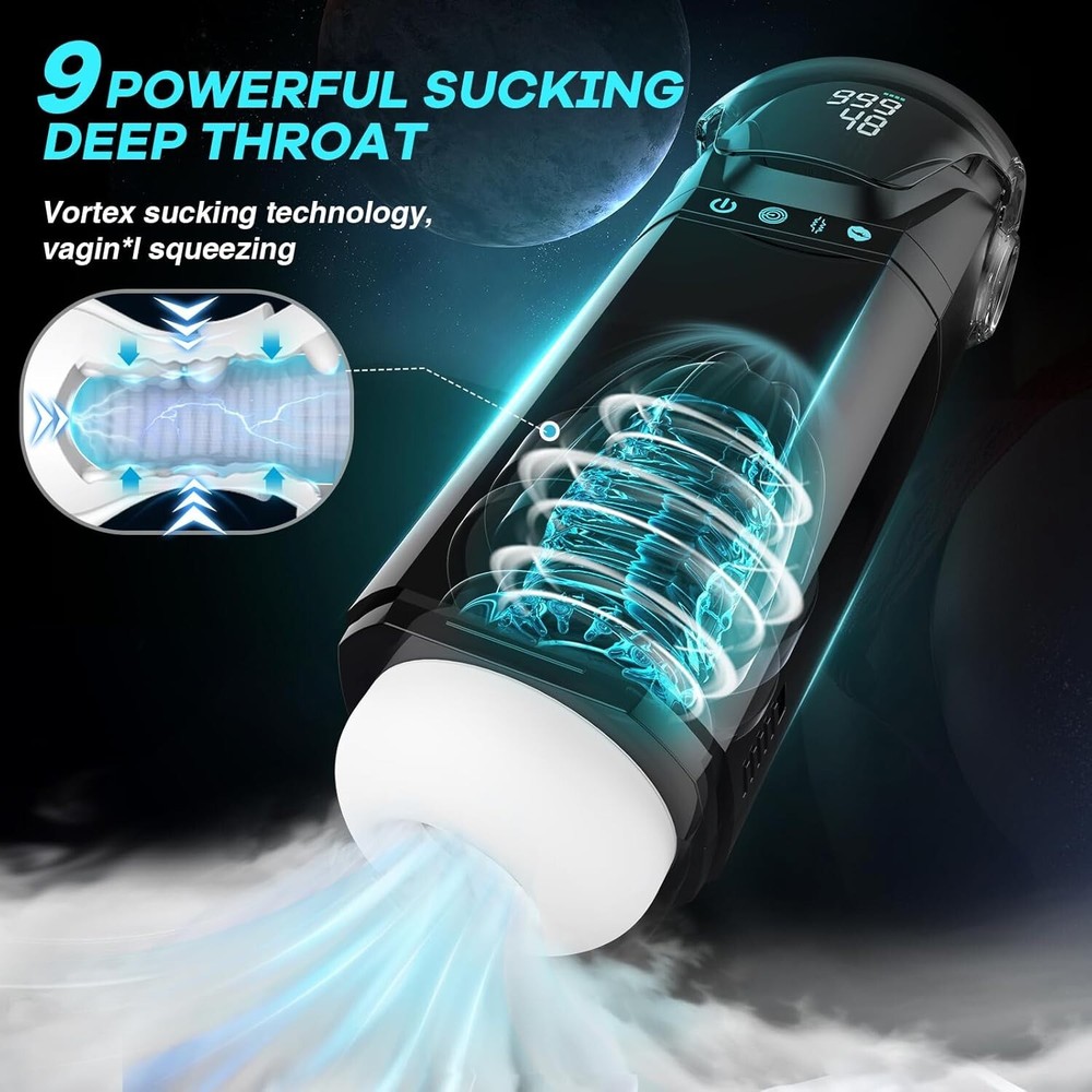 Male Masturbaters Automatic HandsFree Rotating Cup Thrusting Stroker Lubricants