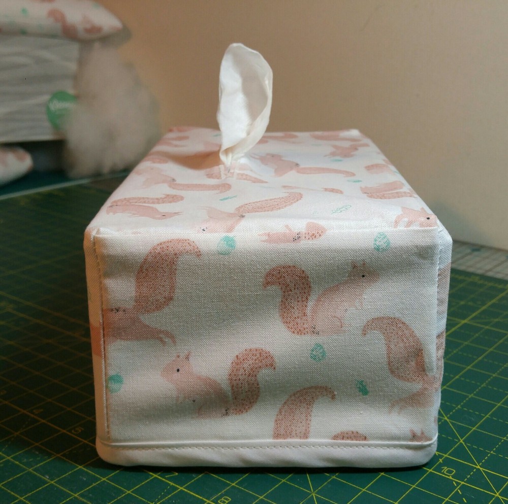 Squirrels in Pine Grove Tissue Box Cover Handmade