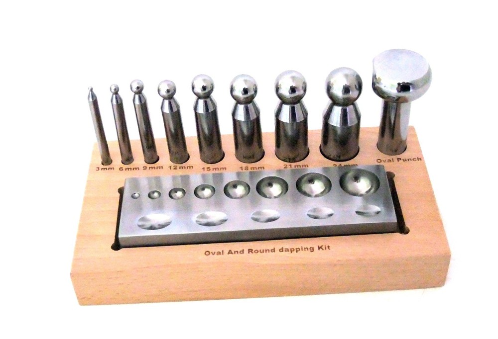 Round and Oval Dapping Tool Set 3 to 24 mm