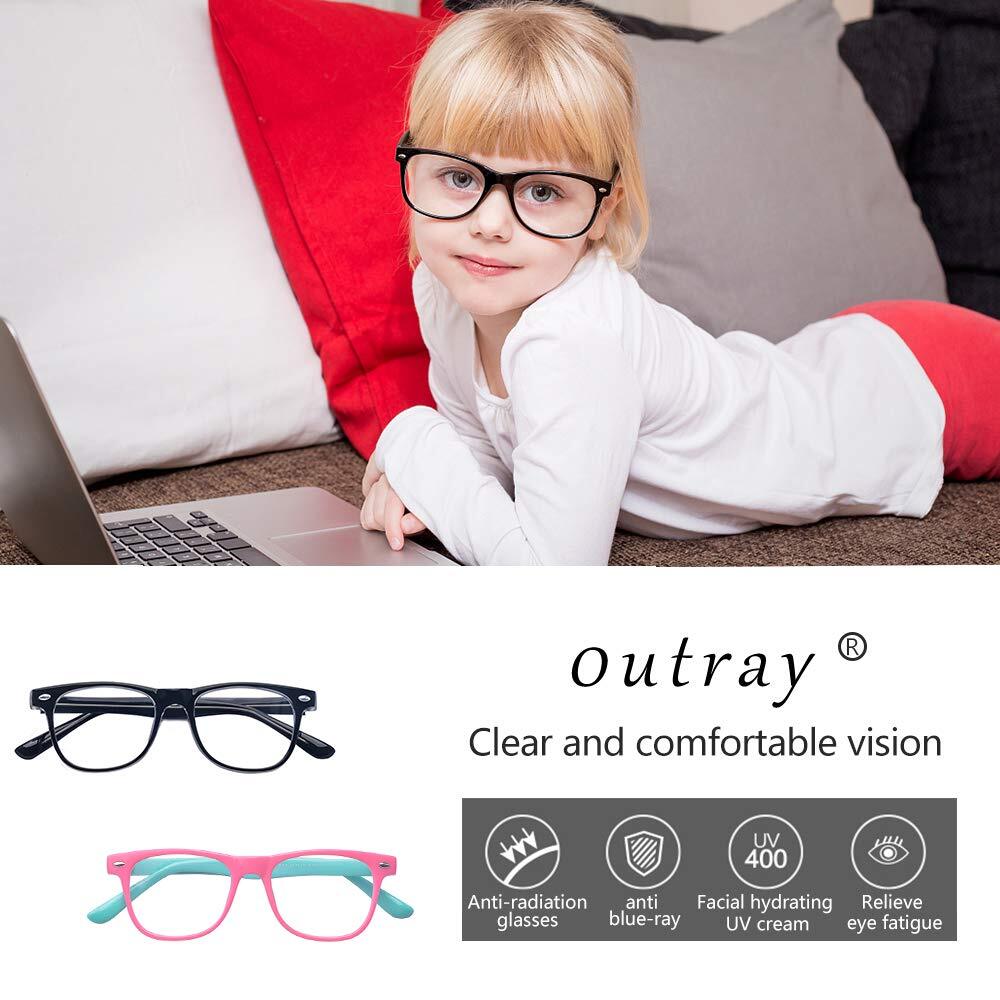 2 Pack Kids Computer Blue Light Blocking Glasses for Boys and Gilrs Age 3-12 ...
