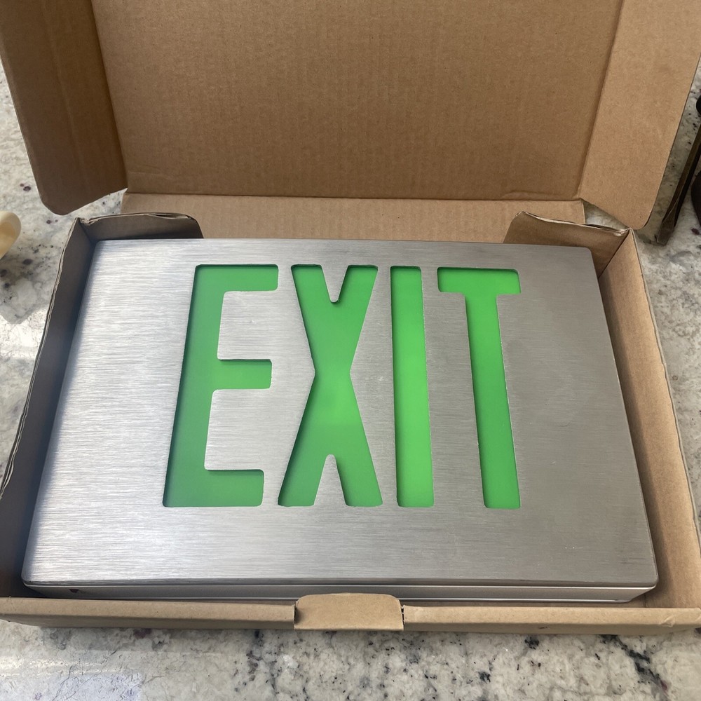 BOW LIGHTING KXTEU1GWA ALUMINUM GREEN EXIT SIGN