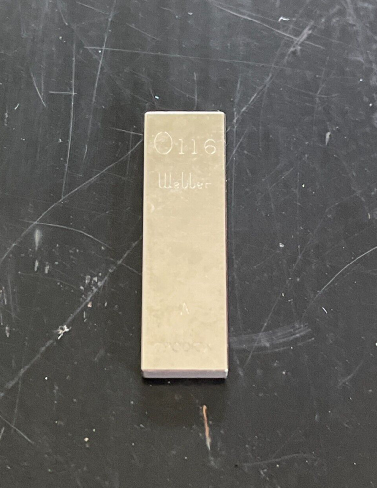 .116" Starrett-Webber Gage Block with certification