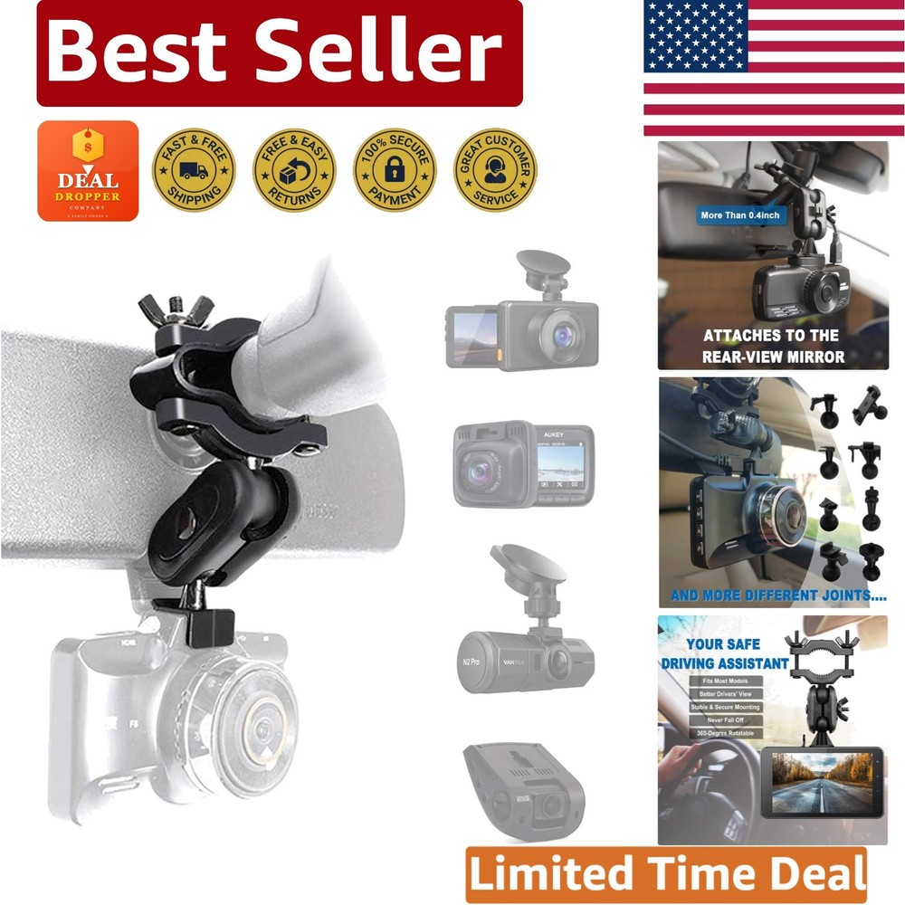 Dash Cam Mount with 360° Flexibility for Clear View – Perfect for Most Models