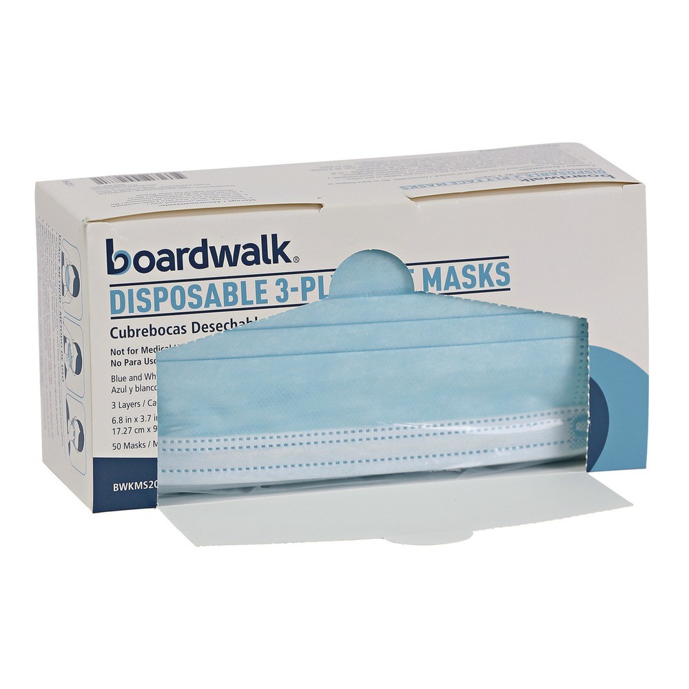 Boardwalk MS2000 3-Ply General Use Face Mask - Blue (2000/Carton) New