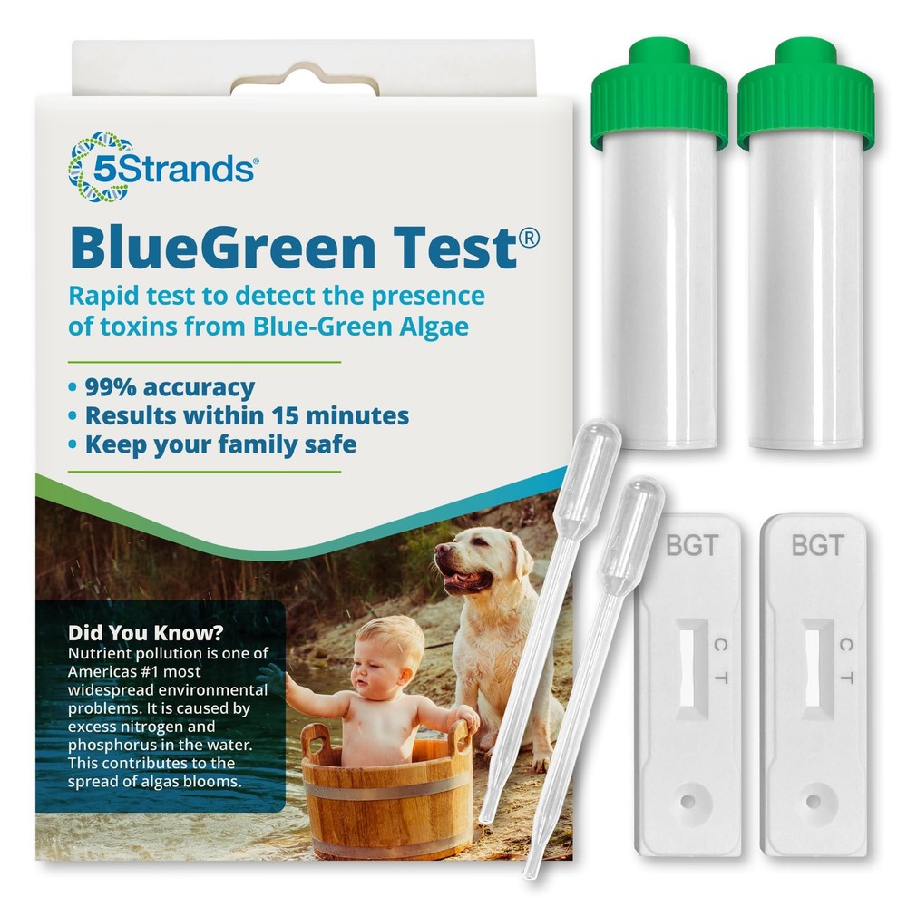 Blue Green Algae Test Kit (2 Pack), On Site Lake & Pond Water Testing, Water ...