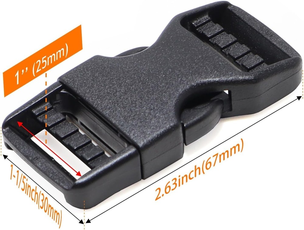 Buckle 1" Wide Inside, Quick Side Release Buckle for 1 inch/25mm Webbing Stra...