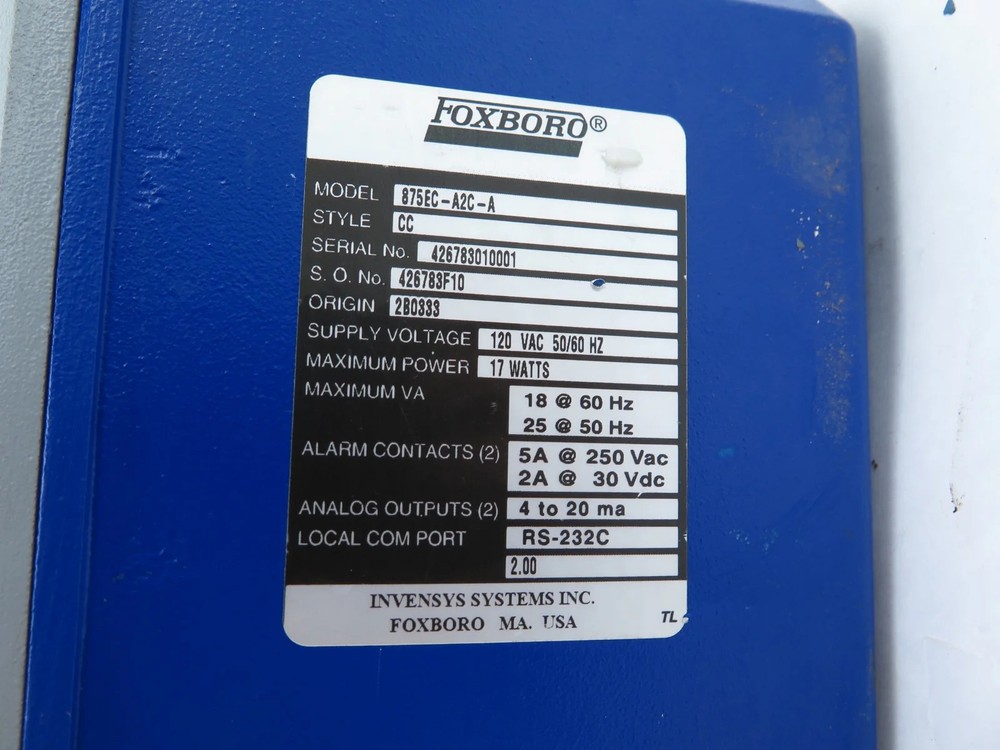 Foxboro 875EC-A2C-A Communicator / Transmitter 120Vac 17W