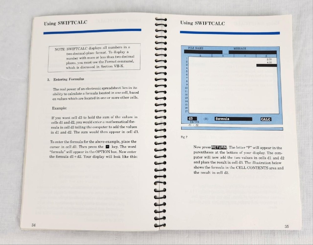 Timeworks SwiftCalc w/ Sideways for Commodore 64 & 128 Computers User's Manual