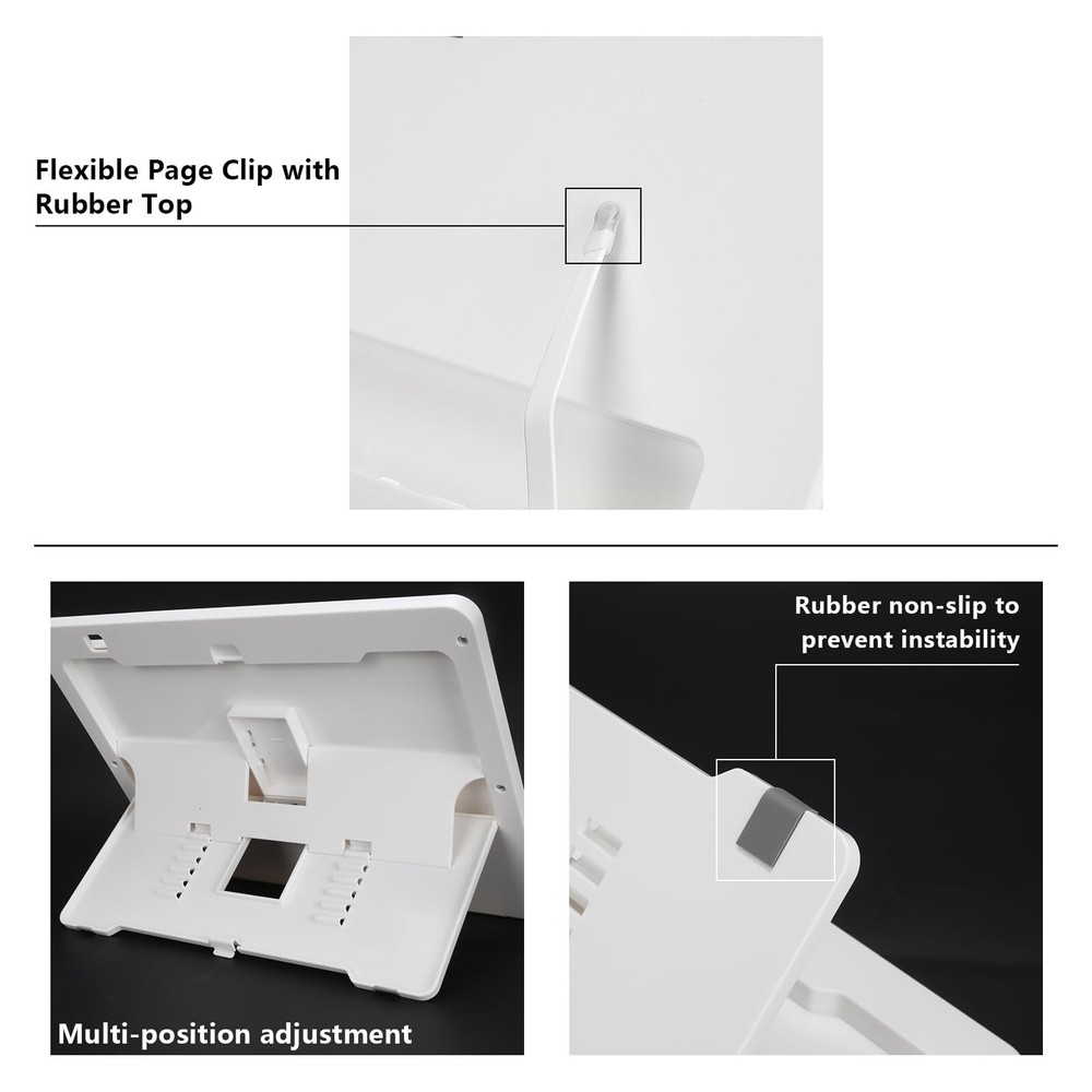 Portable Book Stand for Reading,Base with Non-Slip Pads Adjustable Folding Tex..