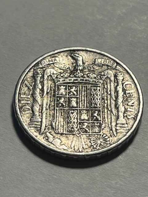 1945 Spain 10 Centimos/VF+ #496