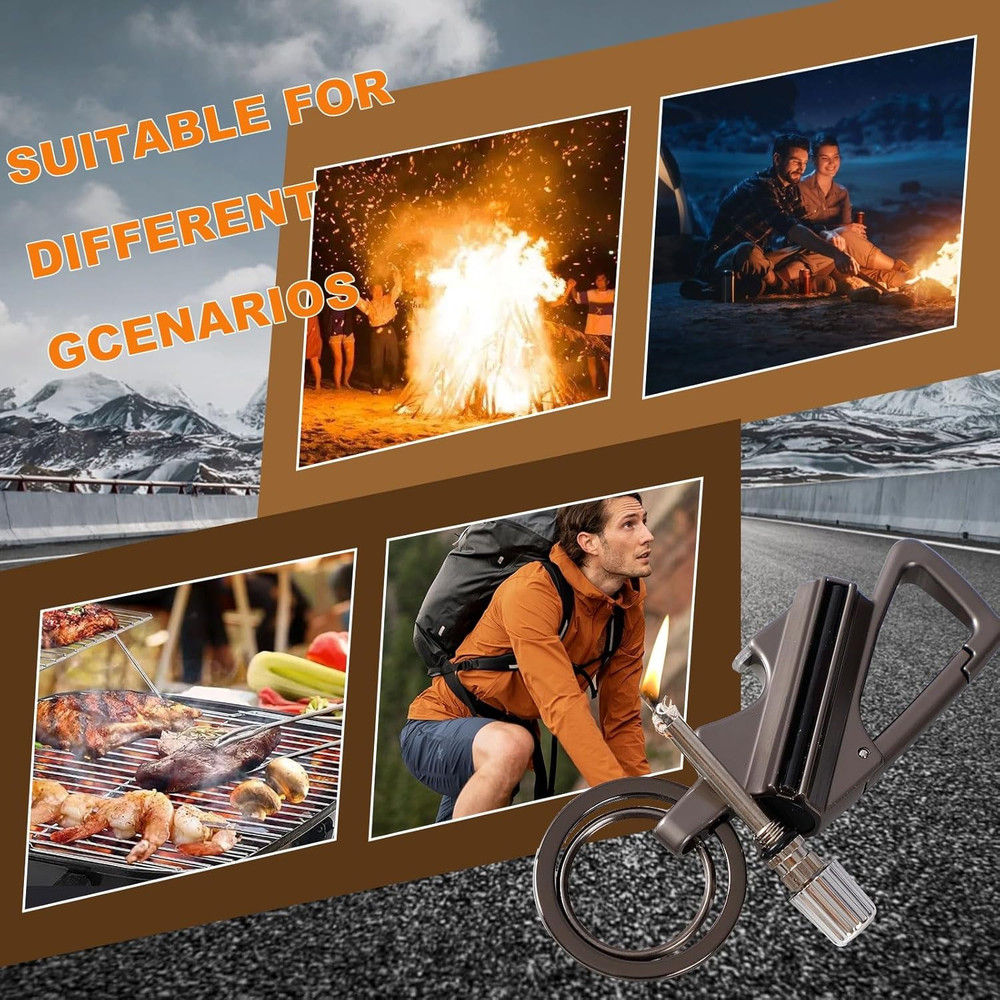 Permanent Match Infinity Lighter with Multitool Keychain Bottle Opener for Men