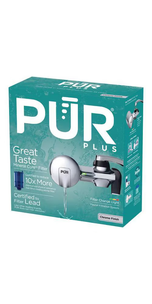 PUR Filtration PLUS Faucet Horizontal Mount Water Filtration System Chrome
