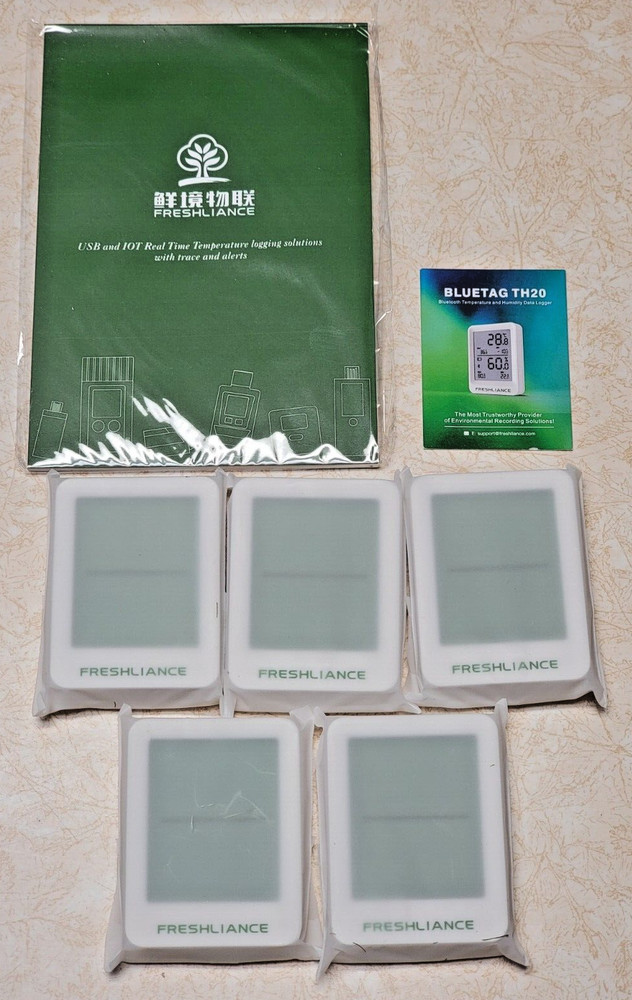 Bluetooth Temperature Humidity Data Recorder Refrigerator Freezer TH20 - 5 Pack