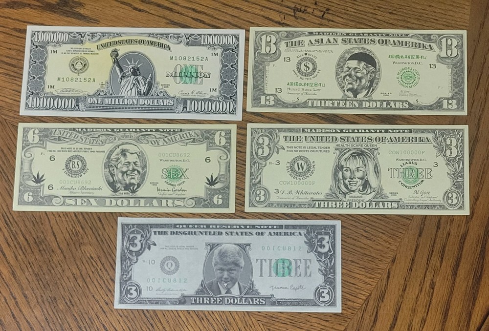 U.S. funny issues. Not real money.