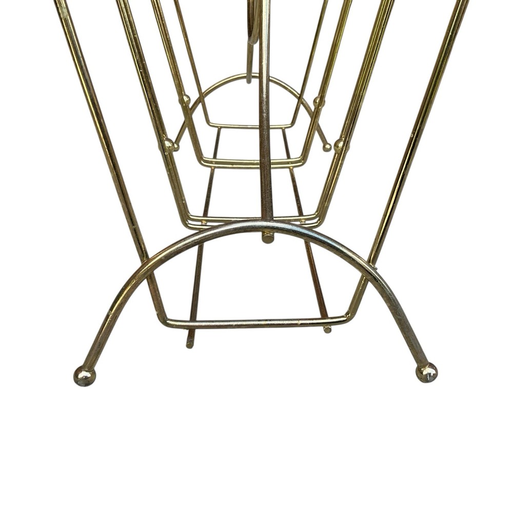 Mid Century Modern Wire and Teak Magazine Rack