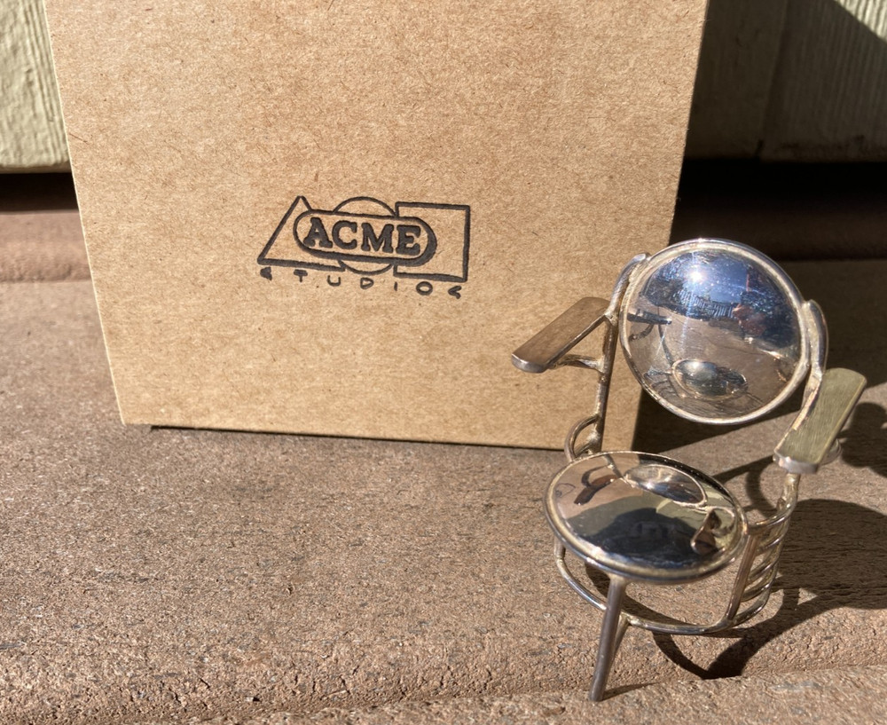 Vintage ACME Studio FRANK LLOYD WRIGHT Mini Sterling Silver “Johnson" Chair