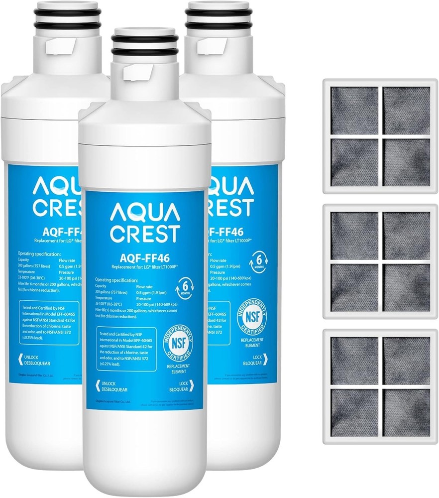 AQUA CREST ADQ747935 Refrigerator Water Filter Replacement for LG® LT1000P®（3）