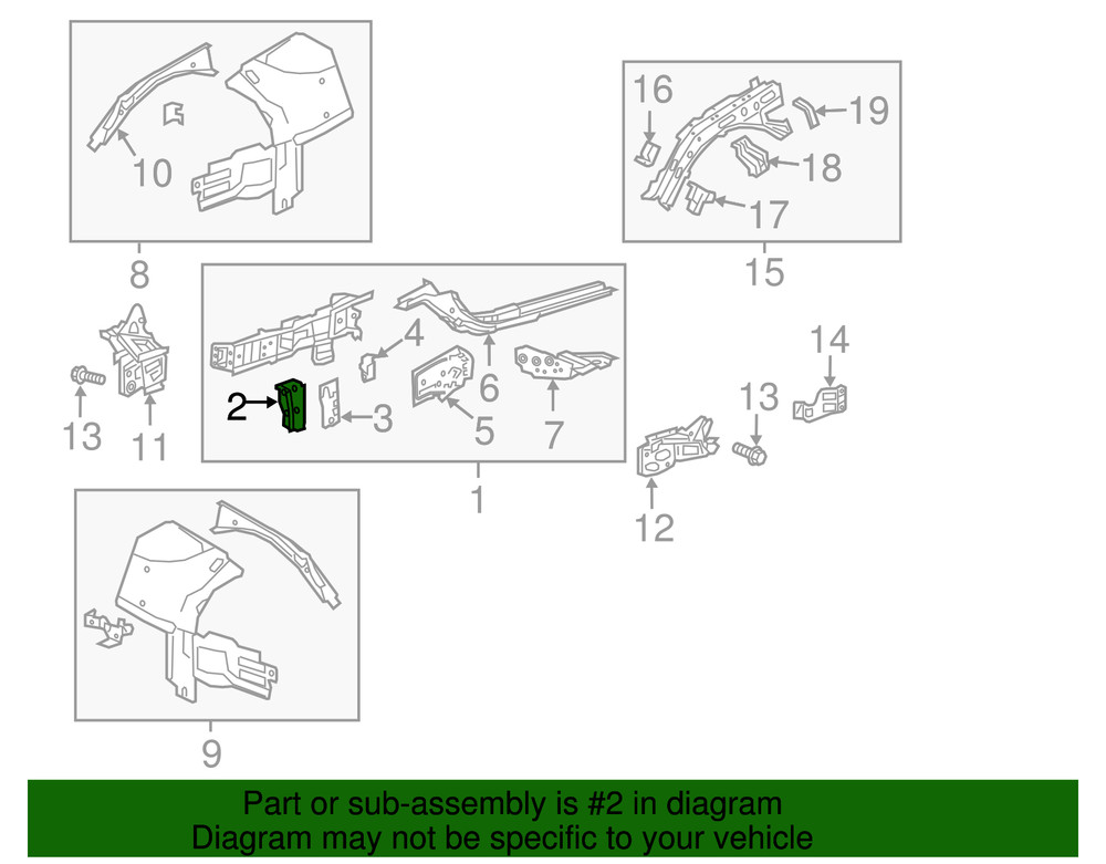 Genuine GM Radiator Support Tie Bar Bracket 39018923