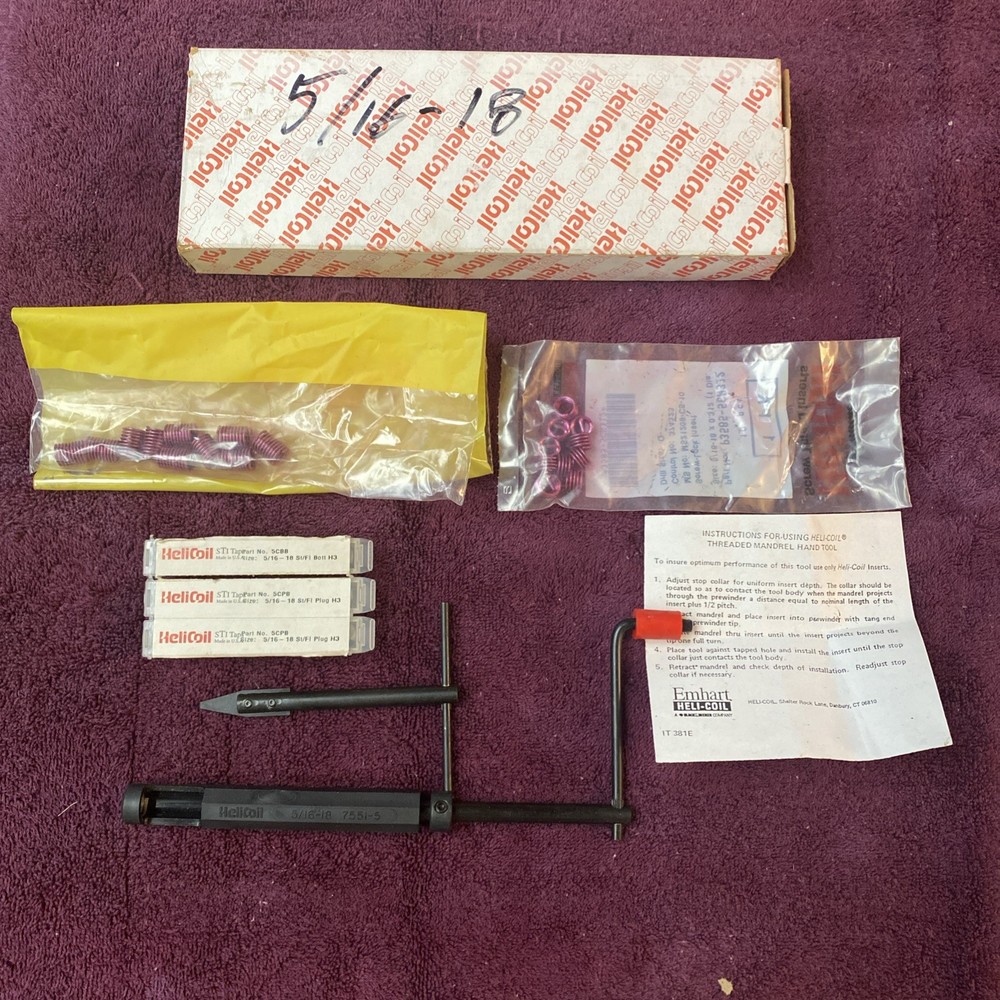 Helicoil 7551-5 Threaded Insert Installation Prewinder Kit Thread Size 5/16-18"