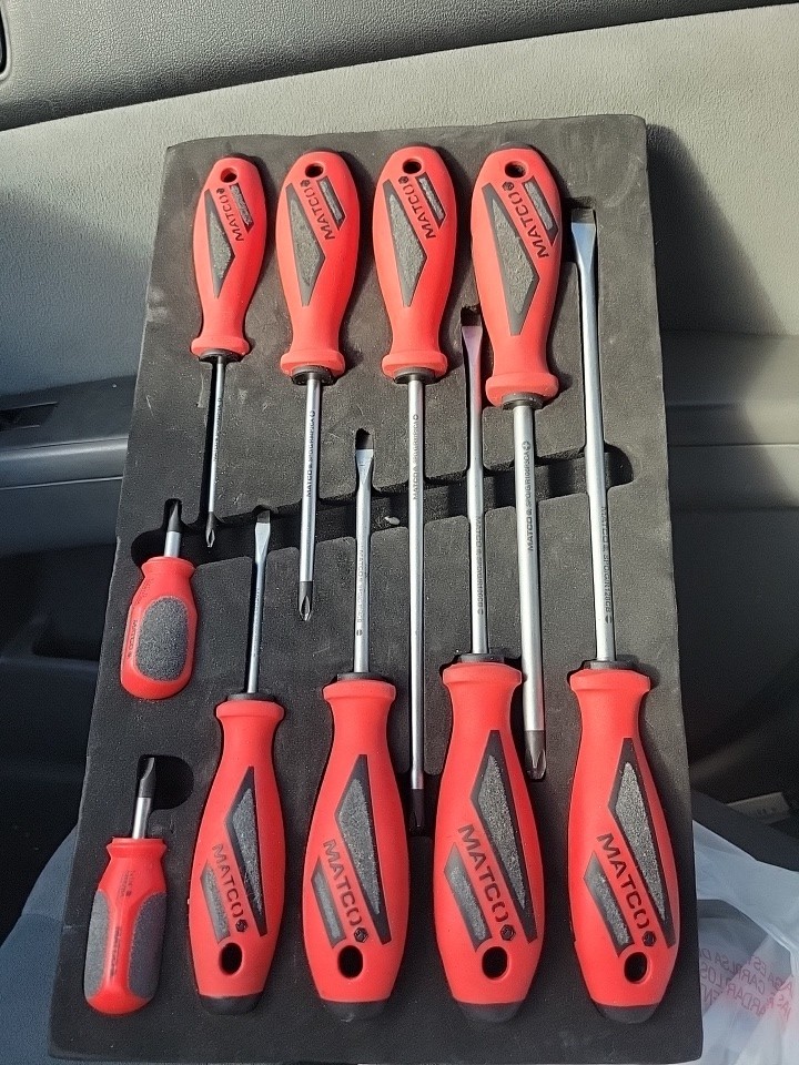 Matco Tools 10 Pc Premium Screwdriver Set Red Made In Germany