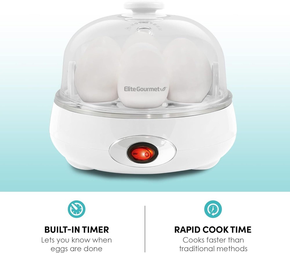 Easy Electric Egg Cooker Poacher Omelet Eggs & Soft Medium Hard 7 Egg Capacity