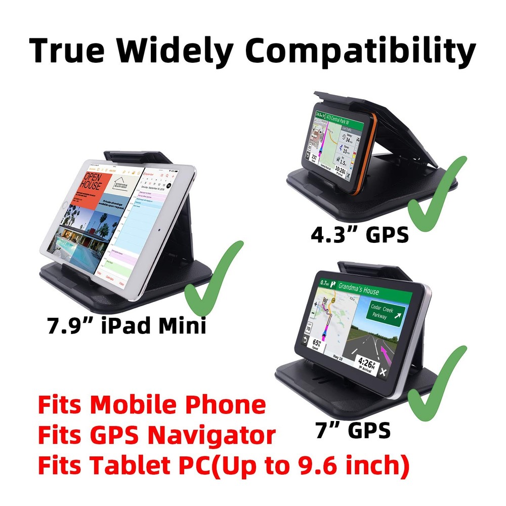 iSaddle Dashboard GPS Mount Holder - Universal Universal(4.3"-9.6"), Black