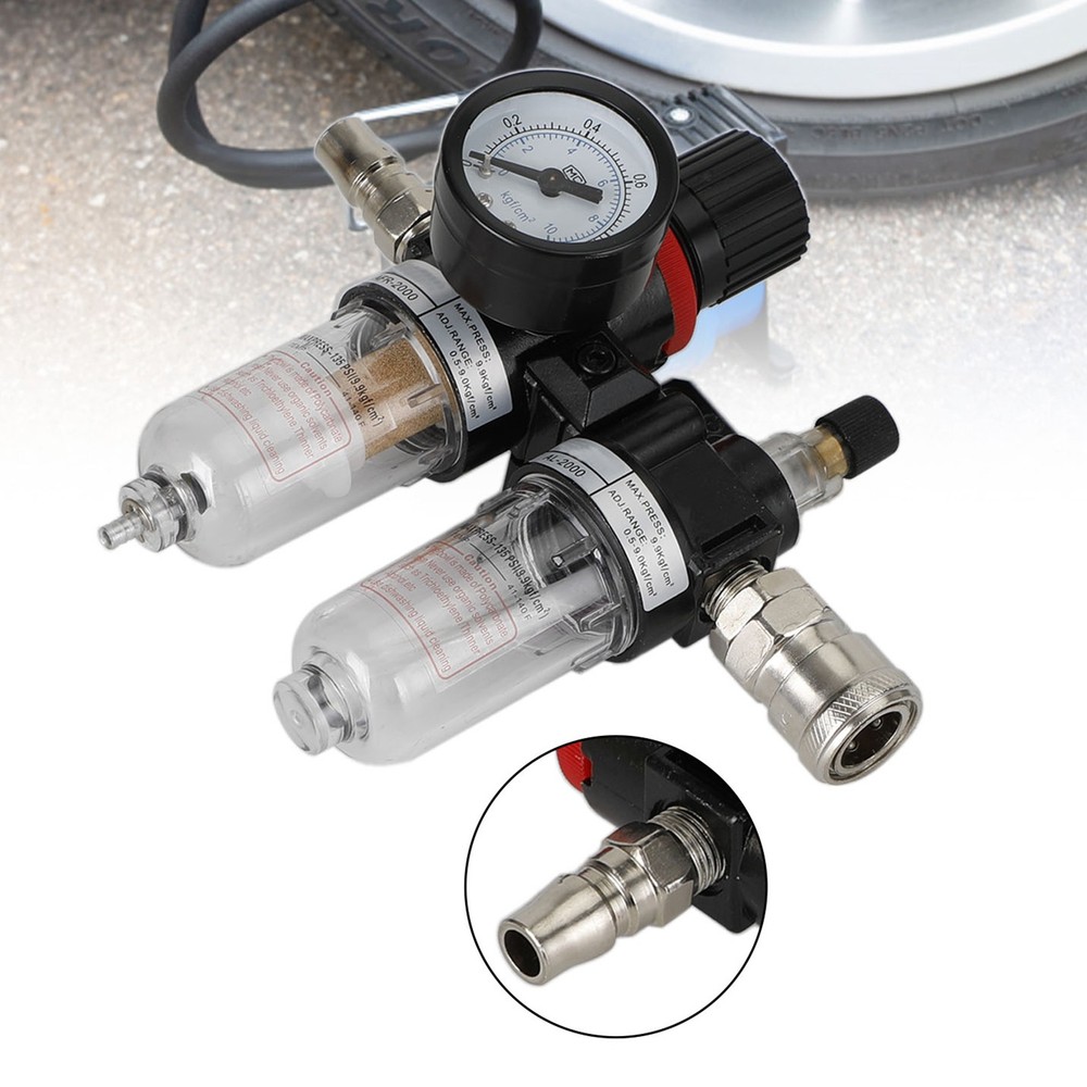 Air Source Treatment Filter Regulator 1/4" NPT w/ Gauge Fits Air Compressor