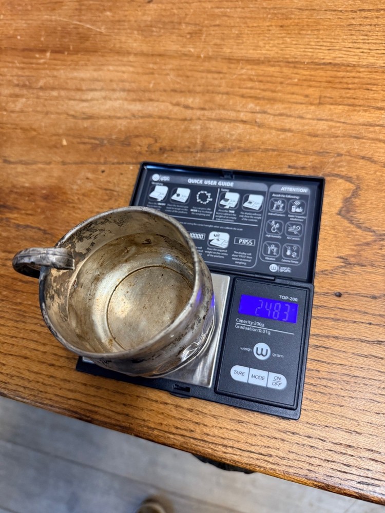 Solid Sterling .925 Scrap Child's Cup - 2.26 Troy Oz