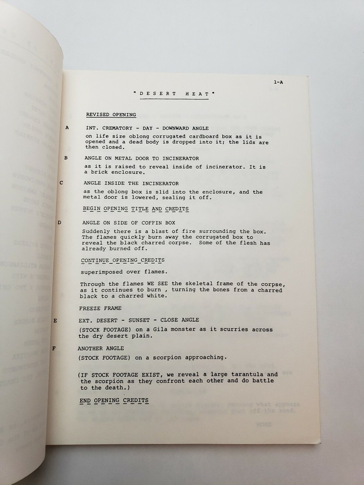 CREMATORIUM / David E. Durston & Tommy Farrell, 1970's Unproduced Screenplay