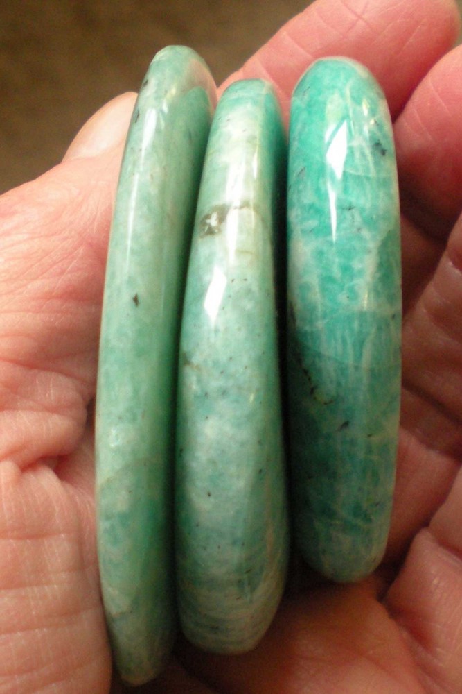 Amazonite - 3 Flat Palmstones sc922a