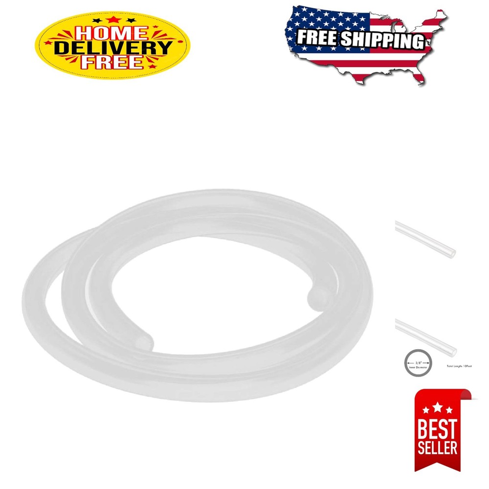 Versatile 10 FT Silicone Hose 3/8" ID - Ideal for Brewing & Industrial Use