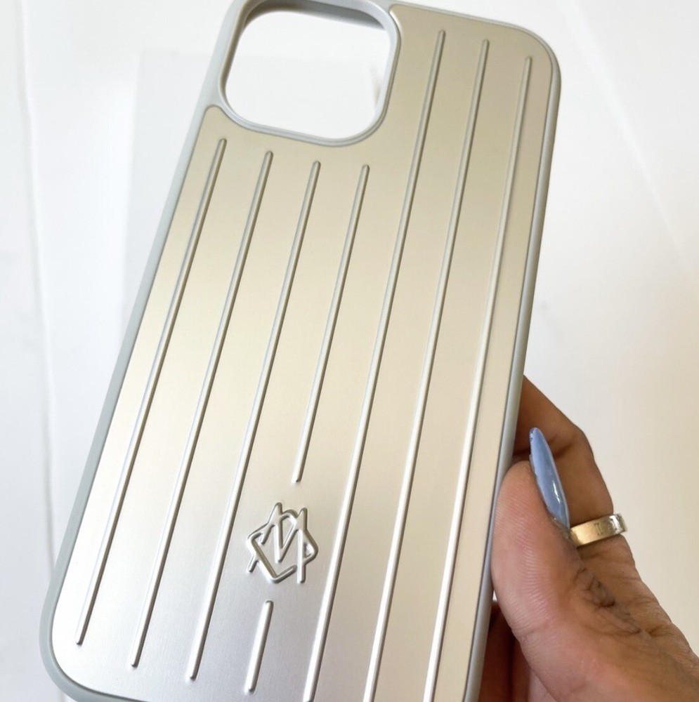 Rimowa Iphone Case Silver Aluminum For 14 Pro