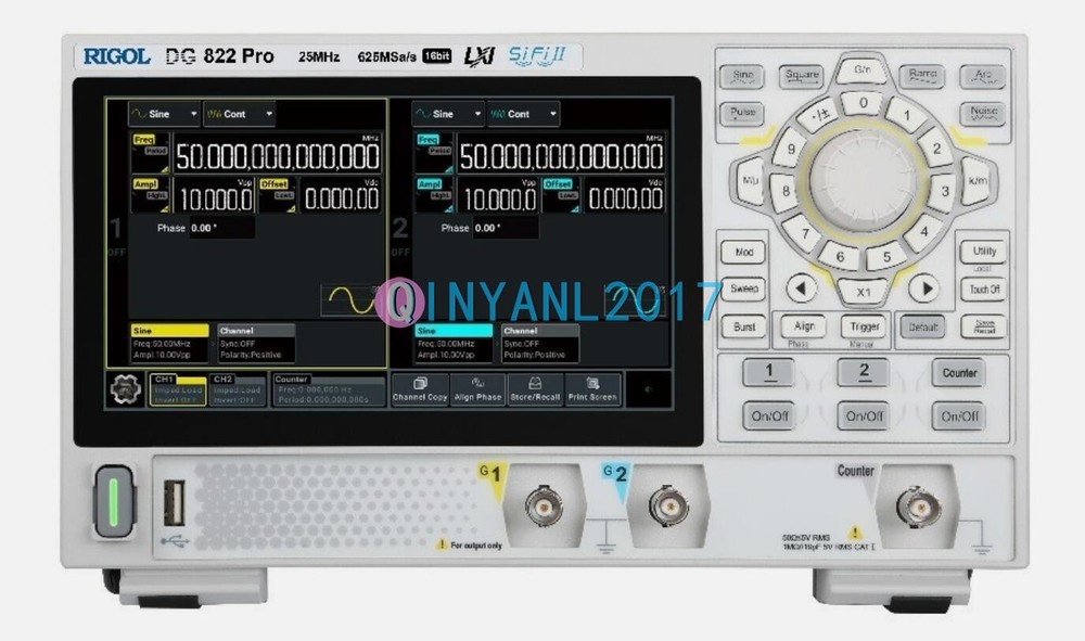 ONE NEW Rigol DG822 Pro Function/Arbitrary Waveform Generator 2 Channel 25 MHz