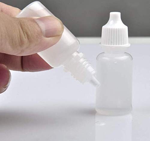 LASSUM 10PCS 15ml Empty Plastic Dropper Bottle Squeezable Eye Liquid White