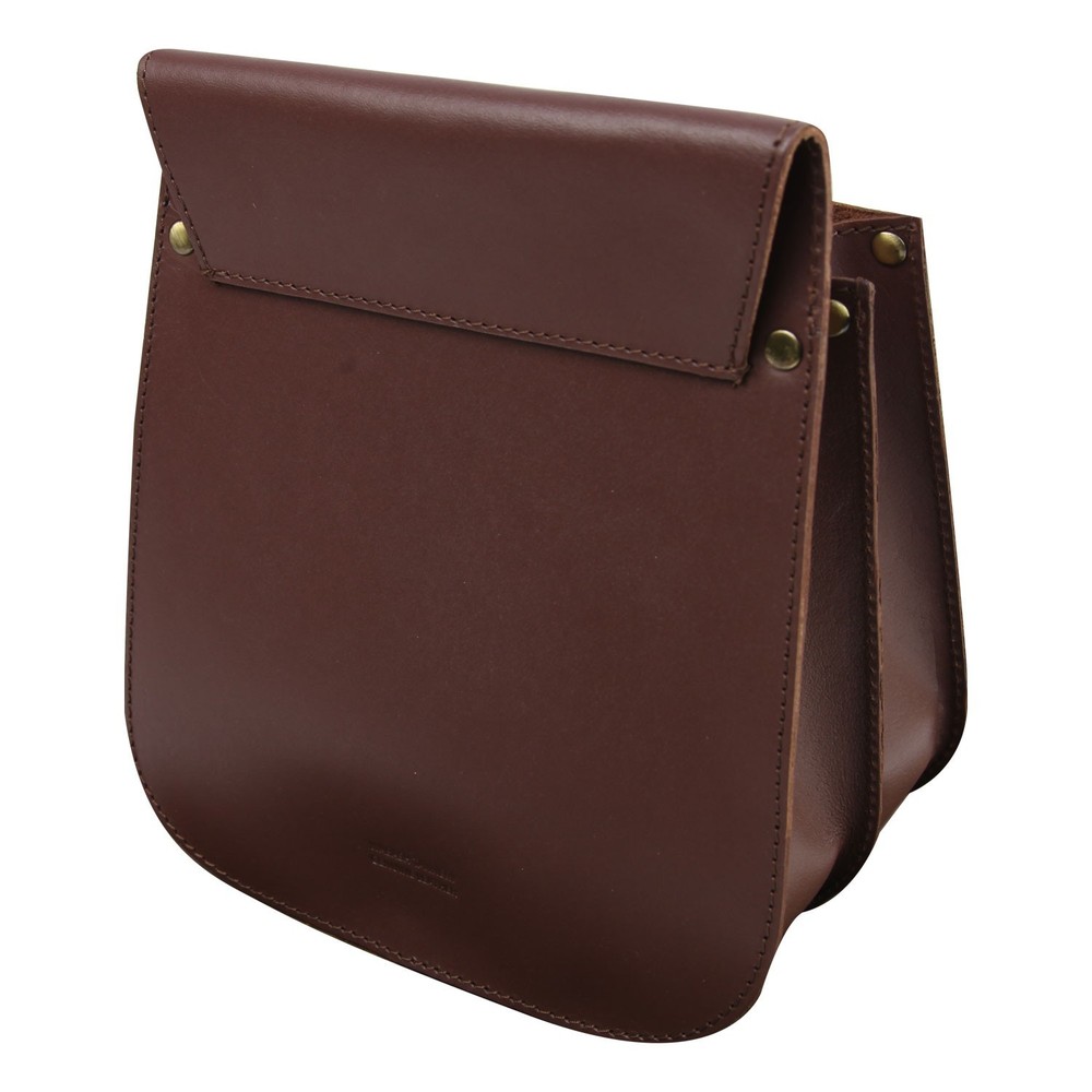 Wabash Tannery Leather Shell Bag- Brown