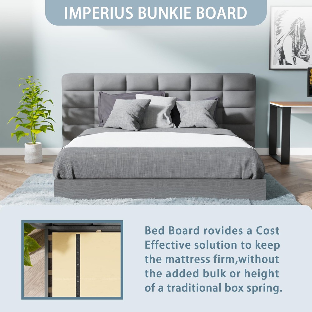Imperius Heavy Duty Foldable Box Spring Bunkie Board Bed Support Slat
