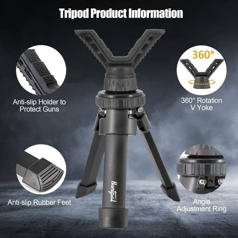 Portable Tripod Rifle Shooting Rest for Table Bench Shooting Range Practice, Adj