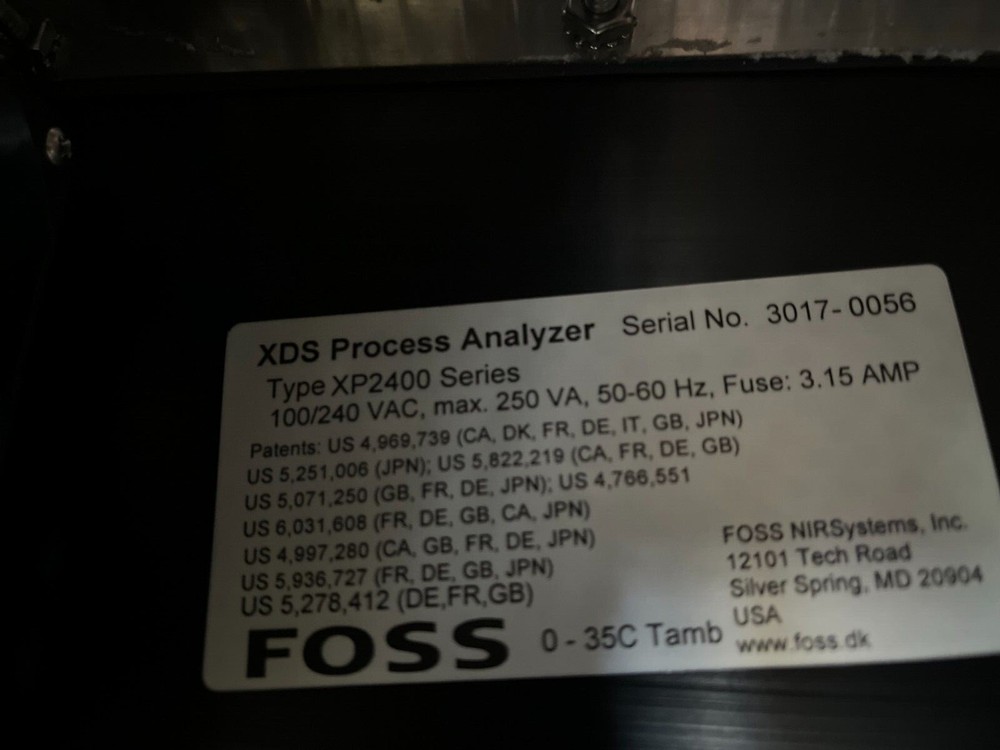 Foss XDS Near Infrared Type XP-2400 Series Process Analyzer