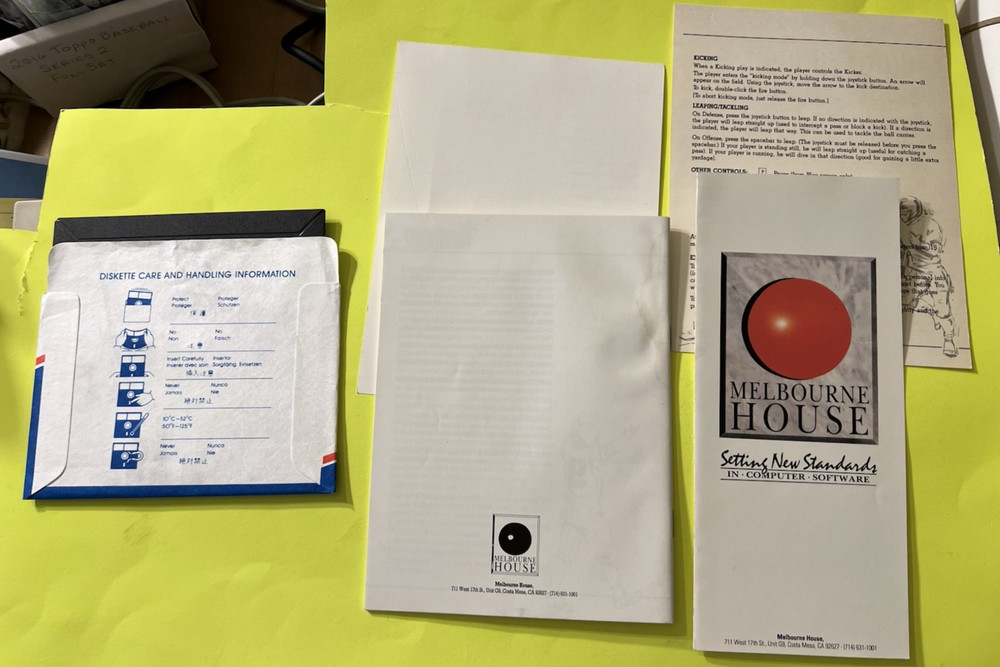 Commodore 64 JOHN ELWAY's QUARTERBACK - with manual and other docs Tested Works!