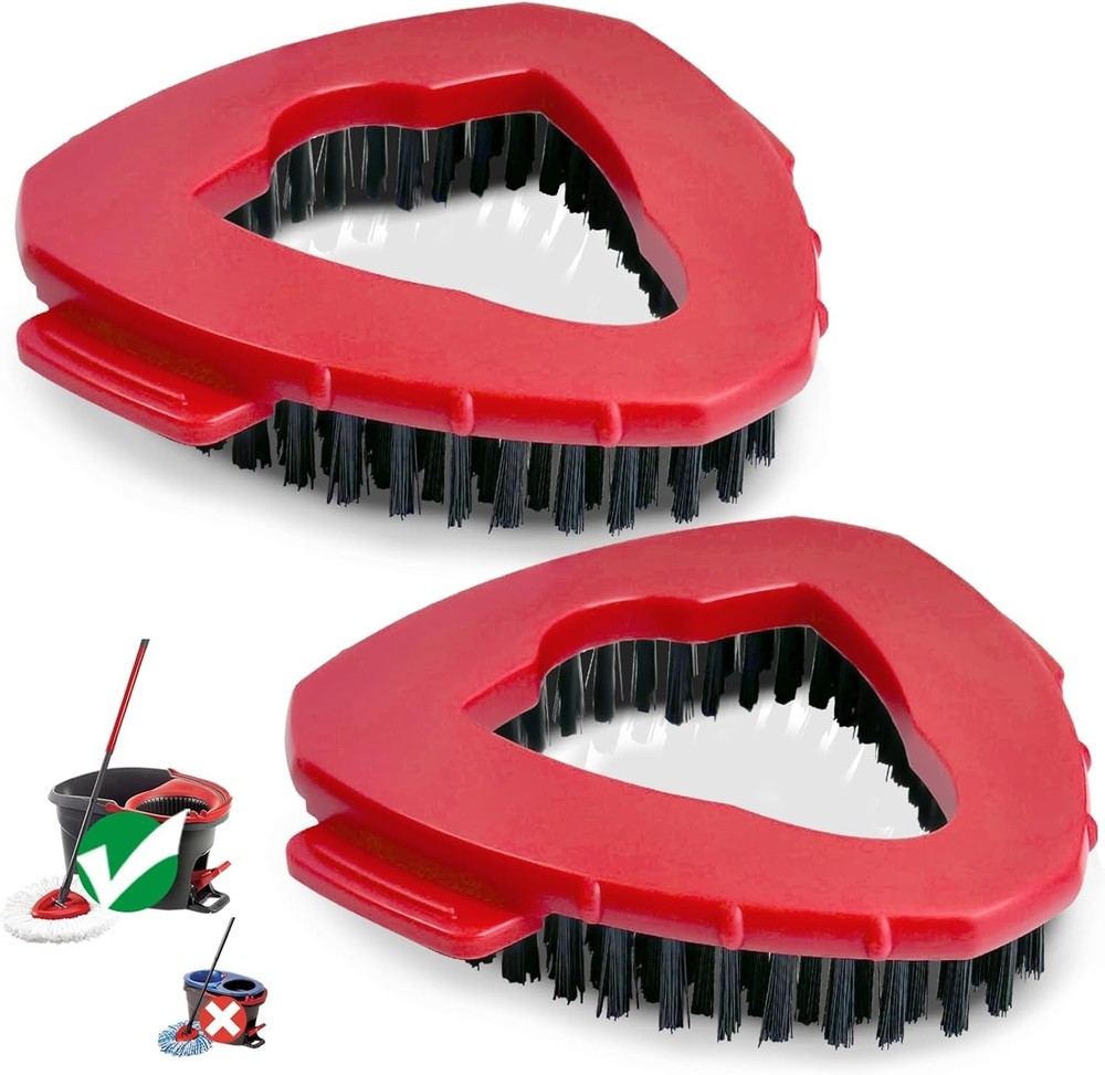 Versatile Red Scrub Brush Heads for Oceda EasyWring - 2 Durable Attachments