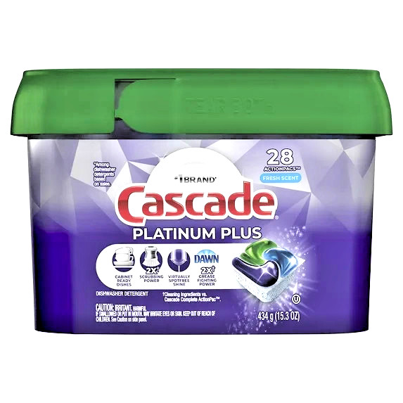 Cascade Platinum Plus Dishwasher Pods 28 Count ActionPacs Dish Detergent