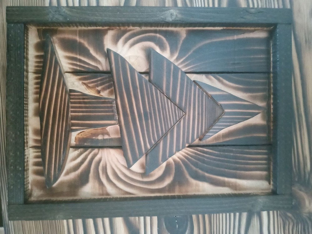 Rustic Pine Tree Wood Art Modern Farmhouse Pyrography