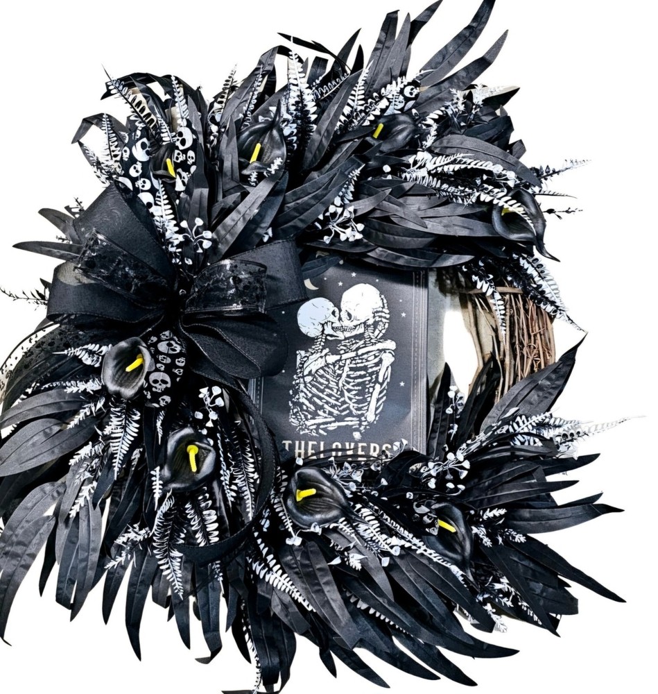 The Lovers Tarot Card Halloween wreath