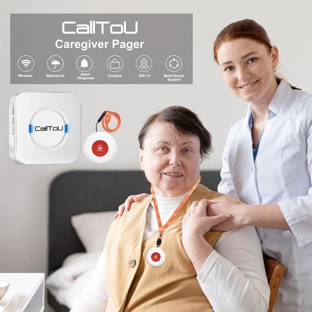 Personal Alert System with 2 Call Buttons & Adjustable Volume - Ideal for Home