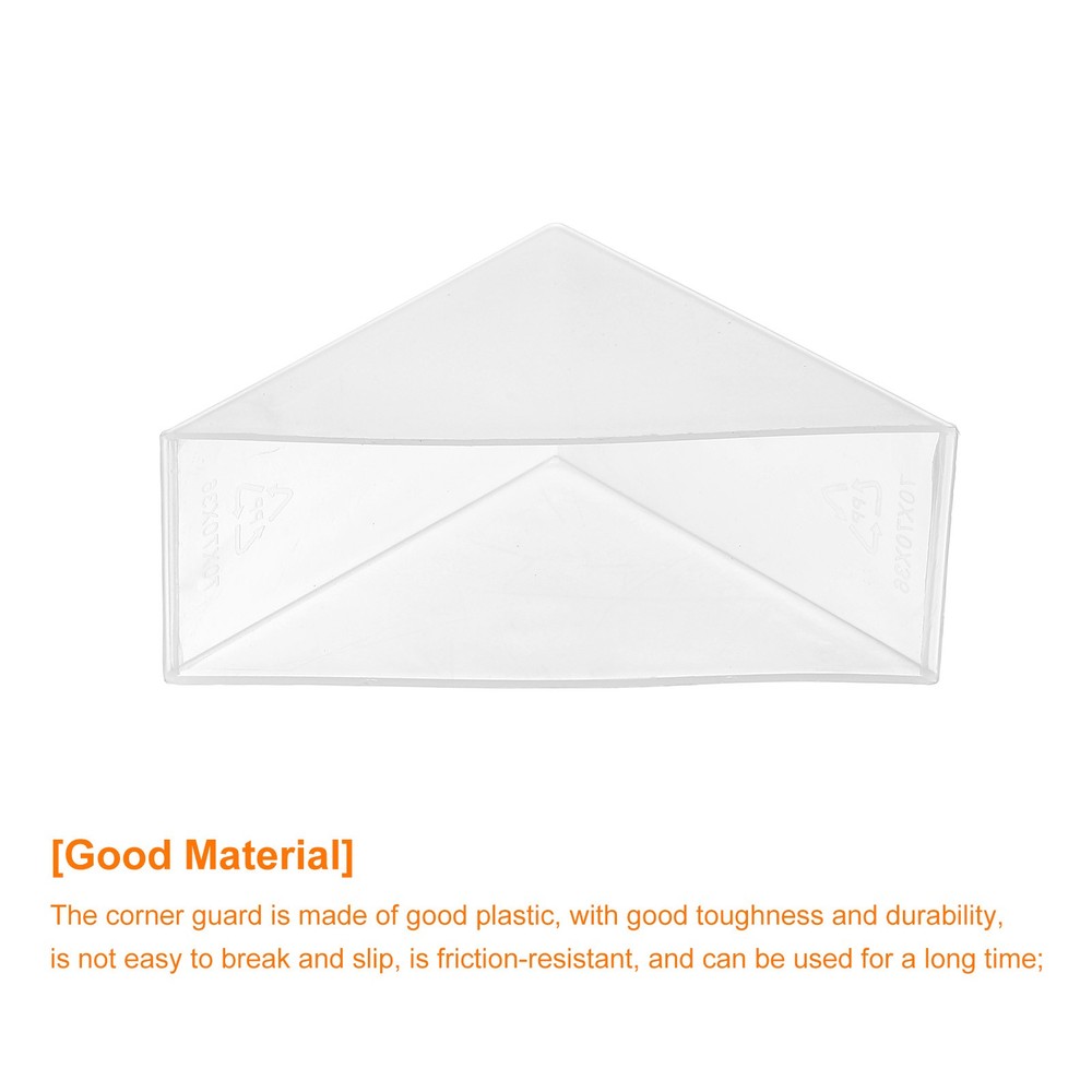 4Pcs Corner Protectors 36x96mm Plastic Right Angle Corner Guards Cushion White